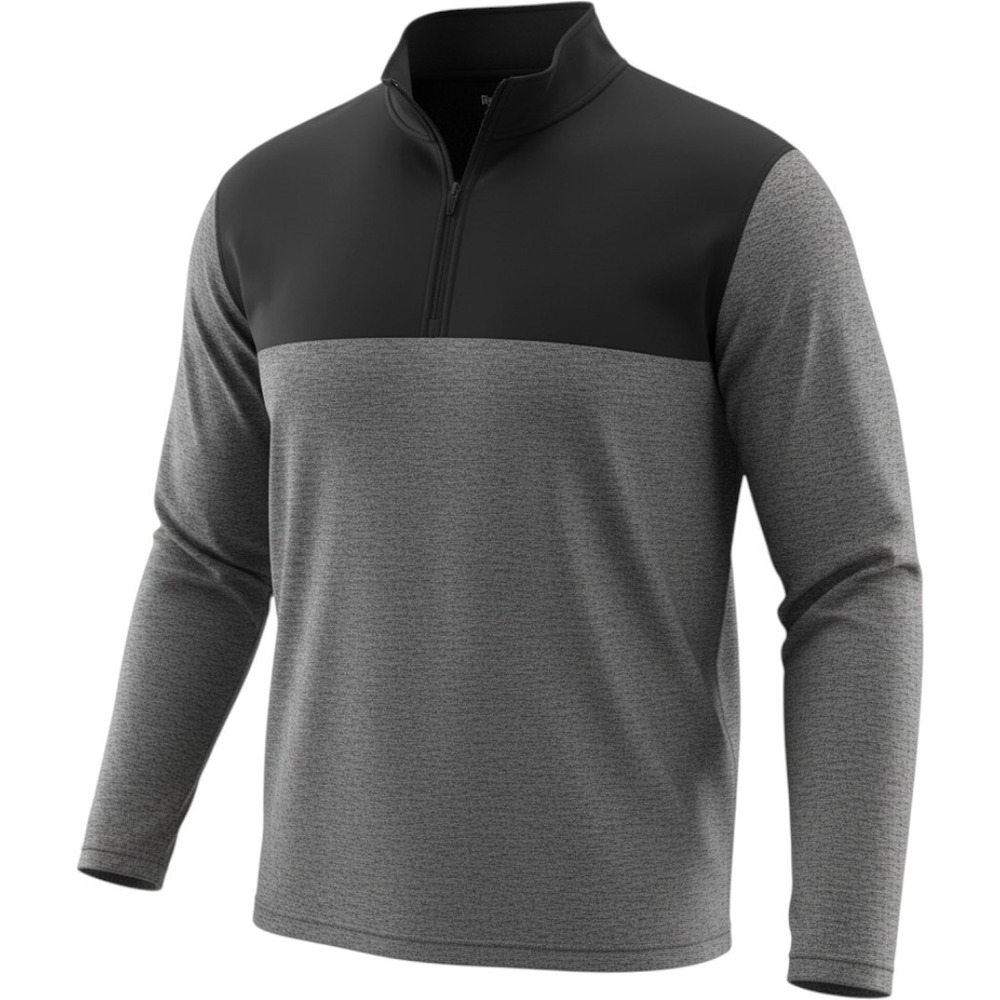 Reebok Golf Mens 2XL Quarter Zip Pullover Black Grey Colorblock